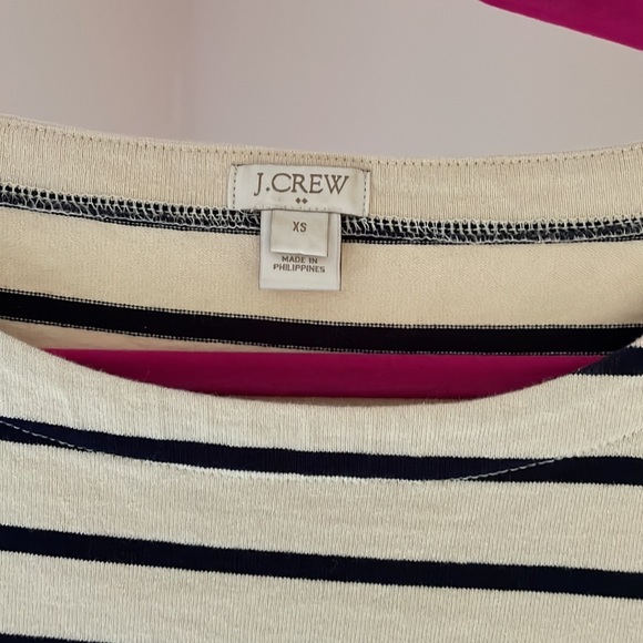 JCrew beige and navy striped tshirt dress - Picture 2 of 3